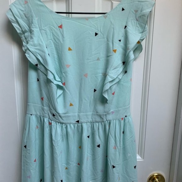 ModCloth Flowy Ruffle Mint Triangle Dress - Picture 6 of 8